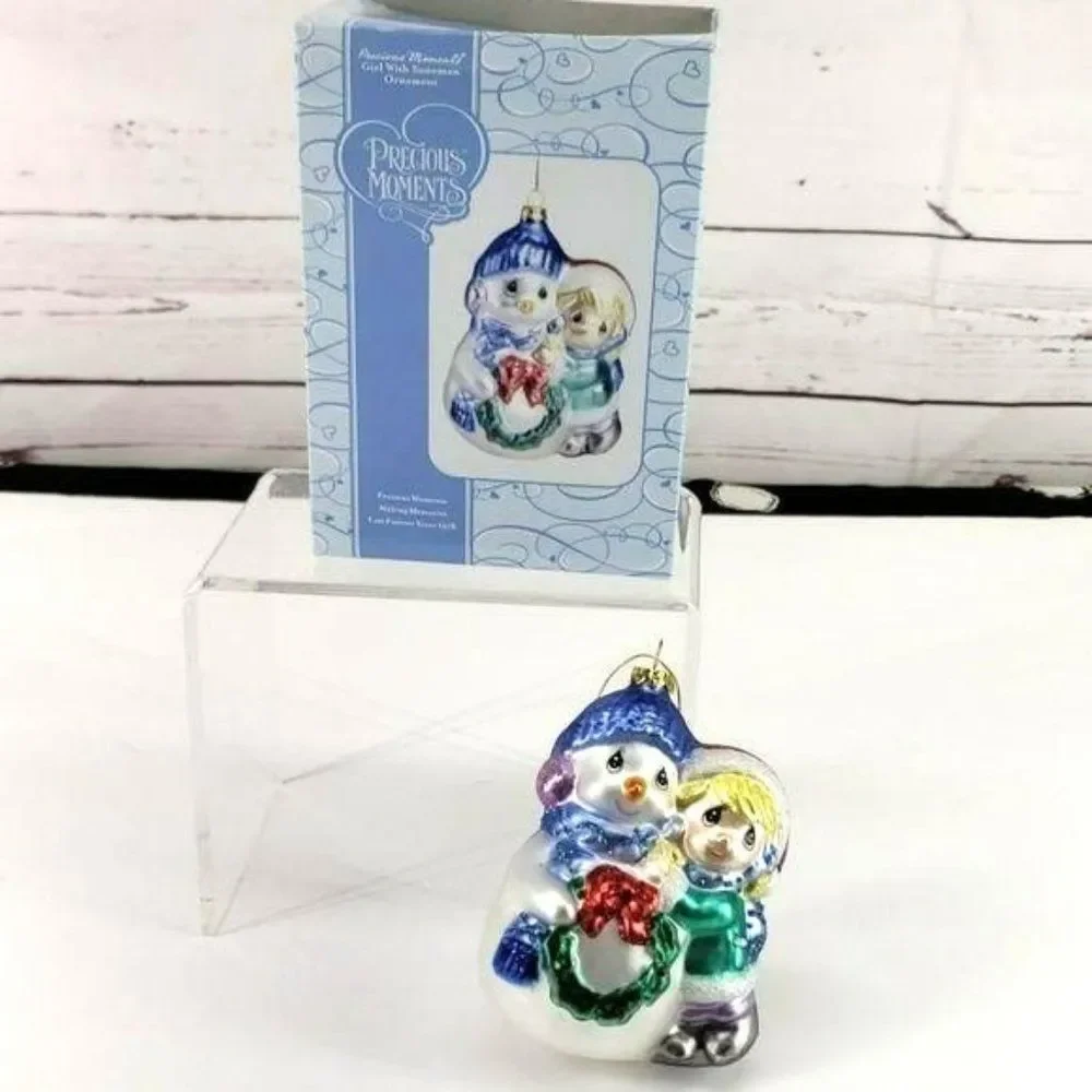 Precious Moments Girl‎ Snowman Christmas Ornament Collectible Treasure